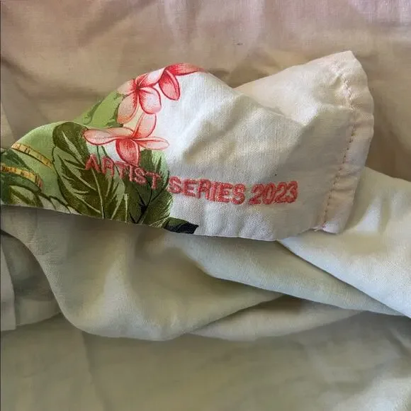 TOMMY BAHAMA Artist Series '23 Perfect Paradise Talulla Silk Camp Shirt size L - Picture 10 of 11